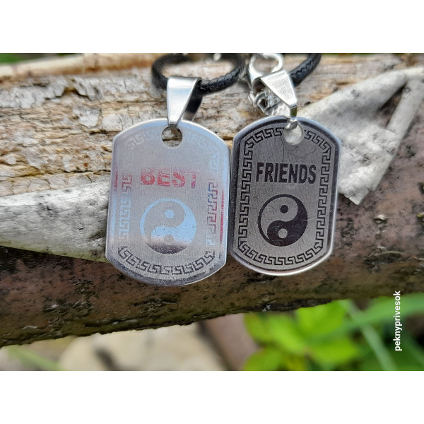 Prívesok best friends hranatý