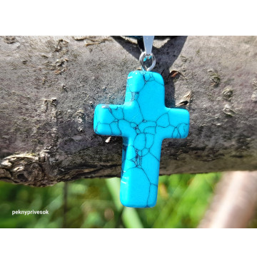 Privesok kríž modrý Privesok kríž modrý